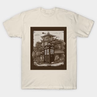 Retro illustration of tardis in Japan T-Shirt